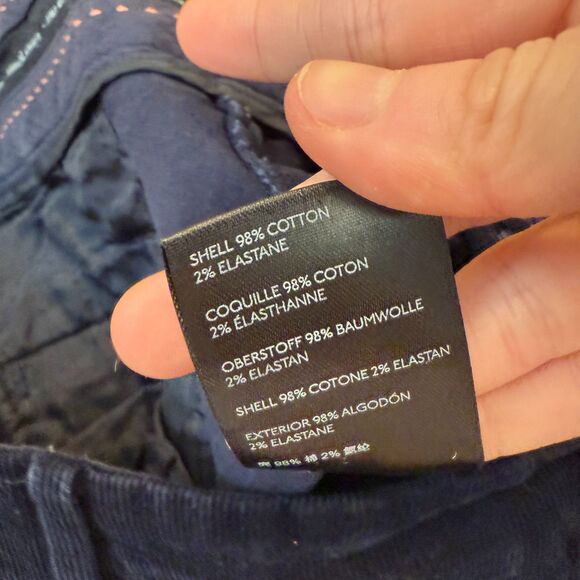 Women Anthropologie The Essential Corduroy Cropped Flare Trousers Dark Blue Sz 6 - Picture 7 of 10